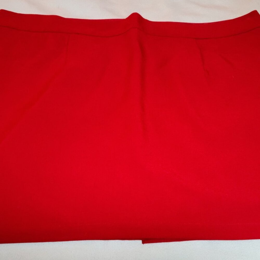 eshakti red short pencil skirt with pockets size 22/24